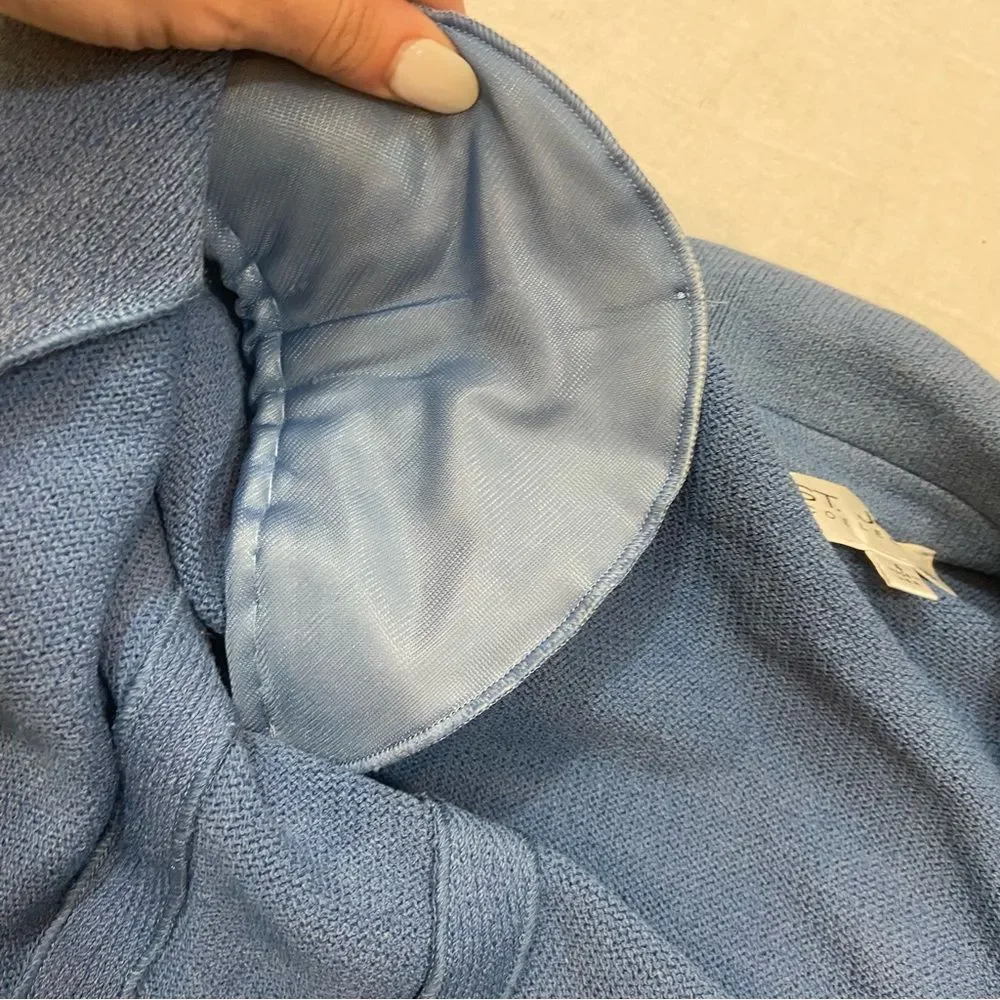 St. John Collection Brand Blue Full Zipper Knit Jacket Size 4 - Picture 13 of 13